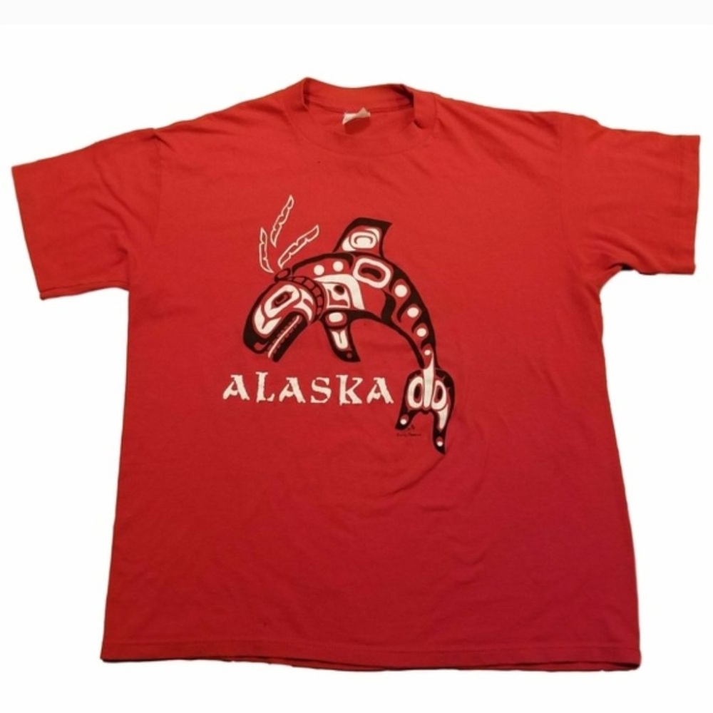 Vintage 80s Alaska Inuit Whale T-Shirt Fits L/XL